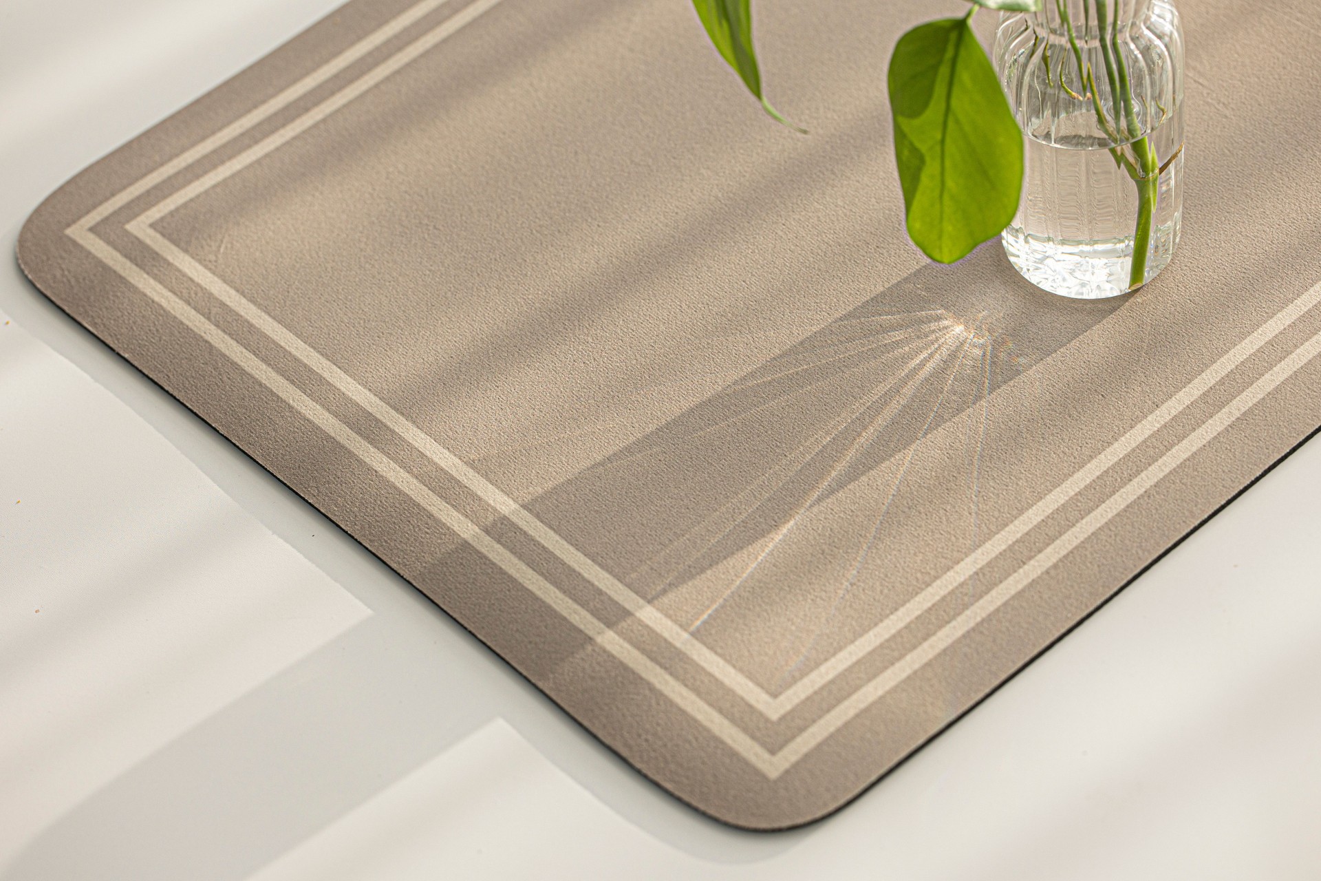 brown bath mat isolated on white background